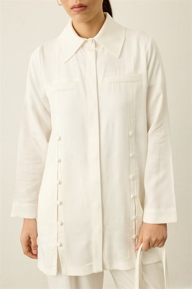 Henry Britli Lyocell Pantolonlu Takım BEYAZ