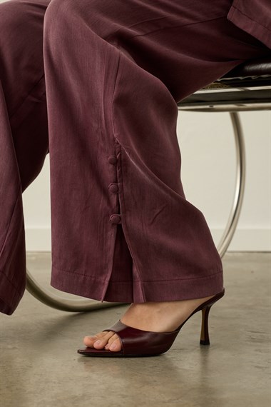 Henry Britli Lyocell Pantolonlu Takım MÜRDÜM