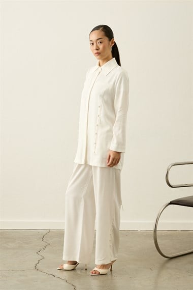 Henry Britli Lyocell Pantolonlu Takım BEYAZ