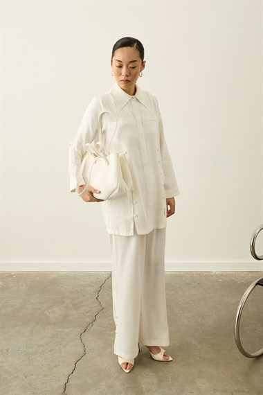 Henry Britli Lyocell Pantolonlu Takım BEYAZ