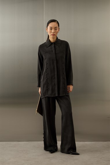 Henry Britli Lyocell Pantolonlu Takım SİYAH