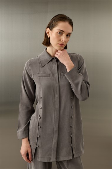 Henry Britli Lyocell Pantolonlu Takım GRİ