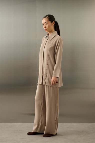 Henry Britli Lyocell Pantolonlu Takım VİZON