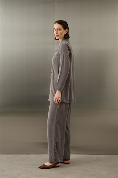 Henry Britli Lyocell Pantolonlu Takım GRİ