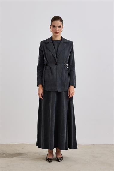 Ibıza Ceketli İçlik Elbiseli Takım SİYAH