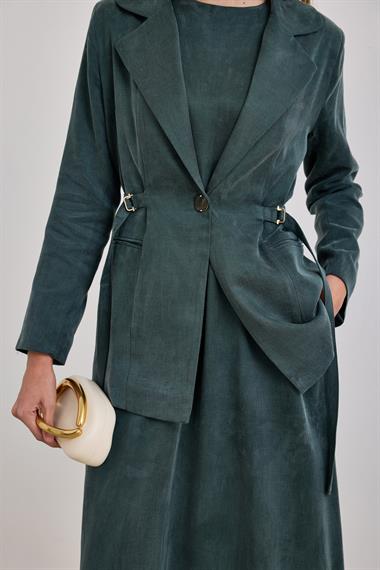 Ibıza Ceketli İçlik Elbiseli Takım ZÜMRÜT