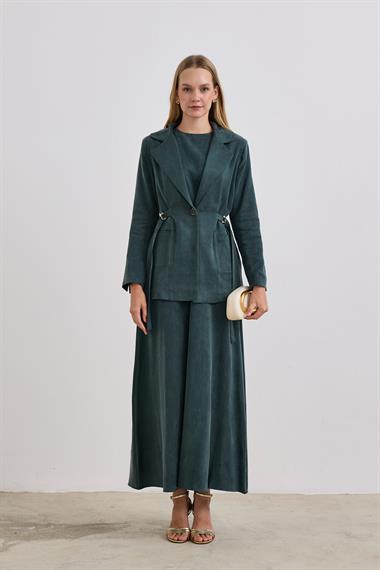 Ibıza Ceketli İçlik Elbiseli Takım ZÜMRÜT