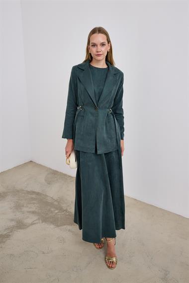 Ibıza Ceketli İçlik Elbiseli Takım ZÜMRÜT