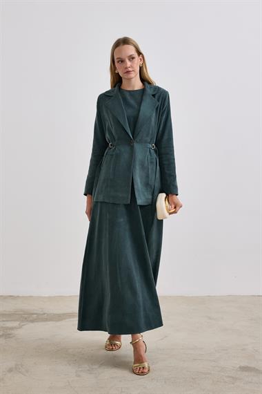 Ibıza Ceketli İçlik Elbiseli Takım ZÜMRÜT