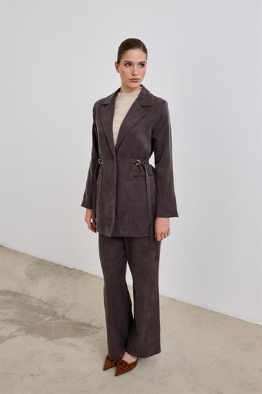 İbiza Ceketli Pantolonlu Takım KAHVERENGİ