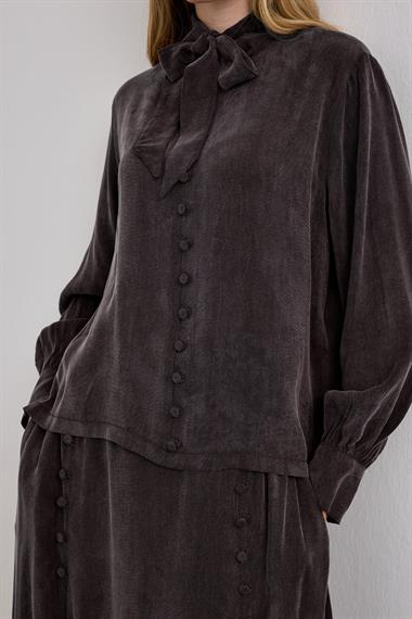 Jamila Britli Düğmeli Etekli Takım KAHVERENGİ