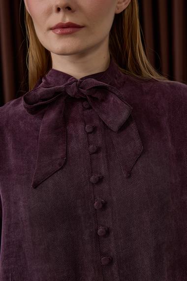 Jamila Britli Düğmeli Etekli Takım MÜRDÜM