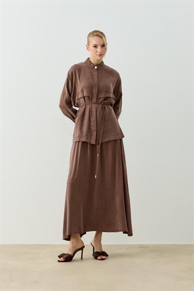 JASMINE ETEKLİ TAKIM KAHVERENGİ