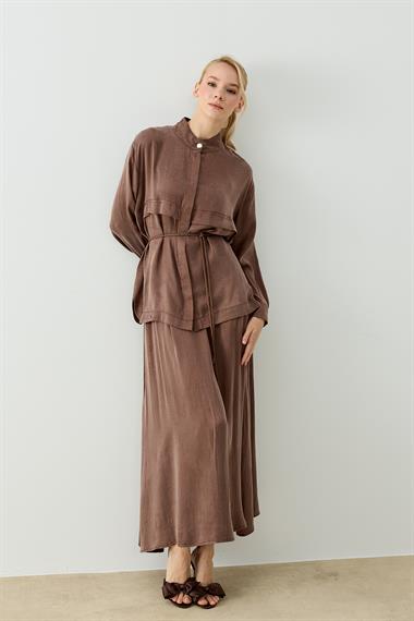 JASMINE ETEKLİ TAKIM KAHVERENGİ