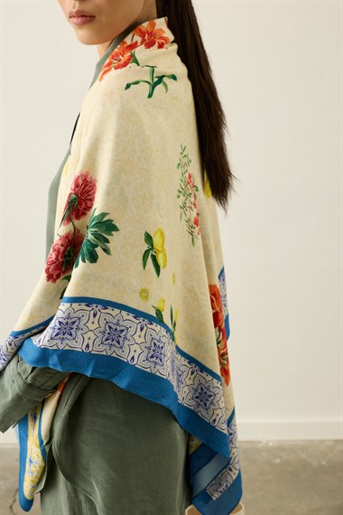 Limon Detaylı Omuz Şalı SARI