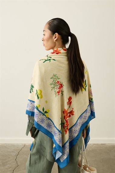 Limon Detaylı Omuz Şalı SARI