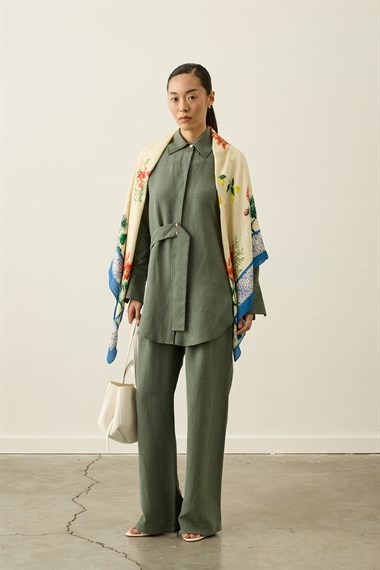 Limon Detaylı Omuz Şalı SARI