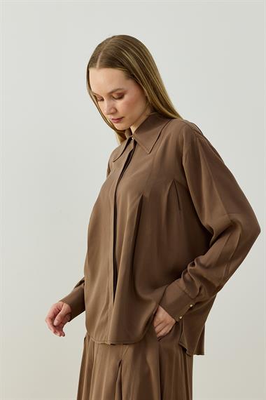 LIVA ETEKLİ TAKIM KAHVERENGİ