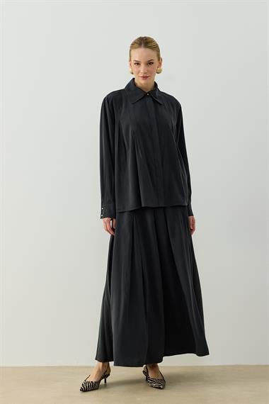 LIVA ETEKLİ TAKIM SİYAH