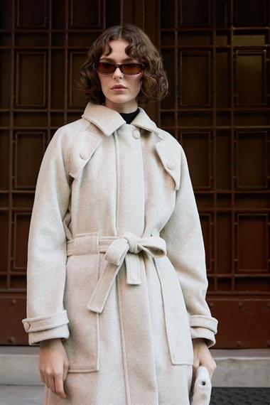 Lona Fermuarlı Büyük Cepli Kaban BEJ