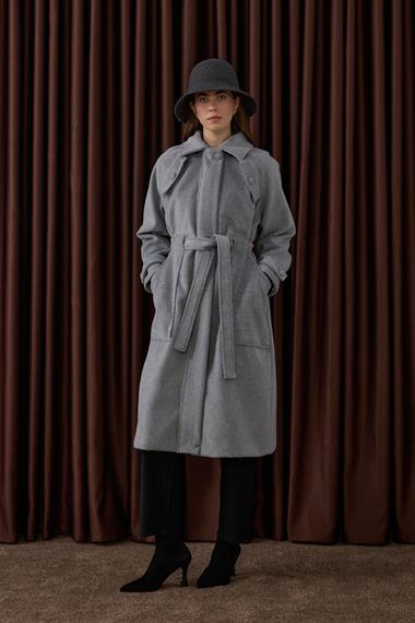 Lona Fermuarlı Büyük Cepli Kaban GRİ