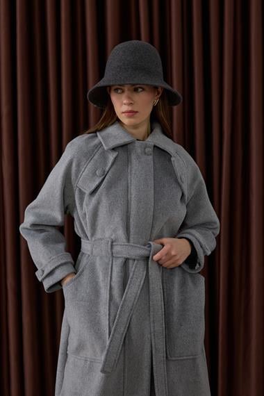 Lona Fermuarlı Büyük Cepli Kaban GRİ