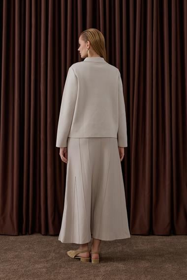 Marin Gold Düğmeli Triko Etekli Takım TAŞ