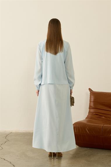 Melosh Büyük Cepli Modal İçlik Elbiseli Takım MAVİ