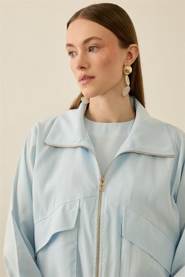 Melosh Büyük Cepli Modal İçlik Elbiseli Takım MAVİ