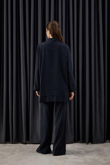 Melosh Fermuarlı Büyük Cepli Allerli Pantolonlu Takım SİYAH