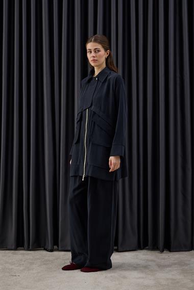 Melosh Fermuarlı Büyük Cepli Allerli Pantolonlu Takım SİYAH