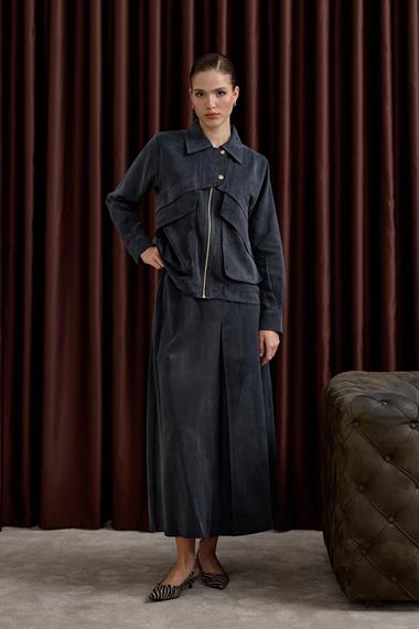 Melosh Fermuarlı ve Pileli Etekli Takım SİYAH