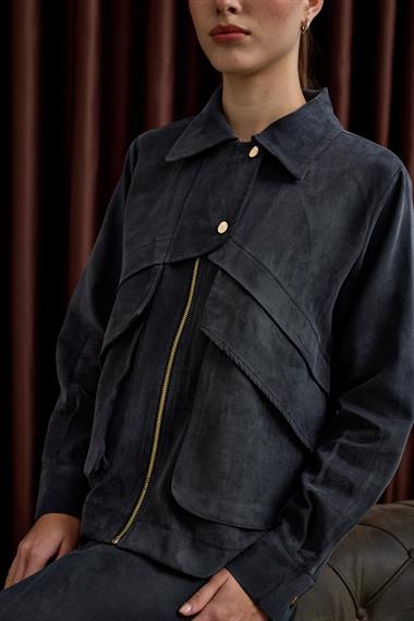 Melosh Fermuarlı ve Pileli Etekli Takım SİYAH