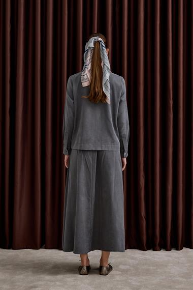 Melosh Fermuarlı ve Pileli Etekli Takım GRİ