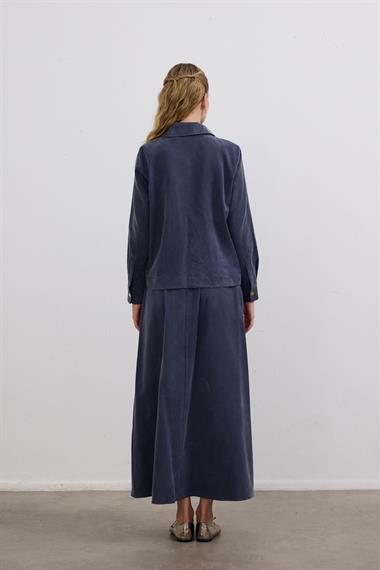 Melosh Fermuarlı ve Pileli Etekli Takım LACİVERT