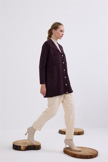 Misty Cepli Kısa Triko Hırka KAHVERENGİ