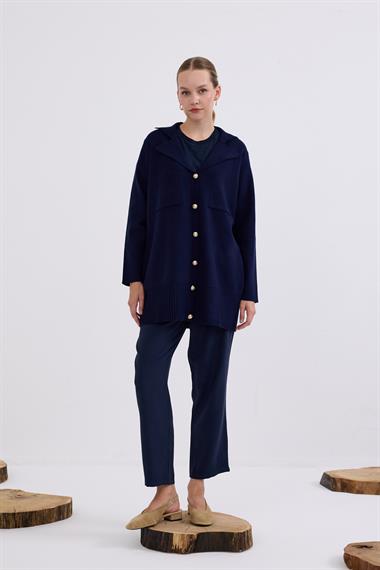 Misty Cepli Kısa Triko Hırka LACİVERT