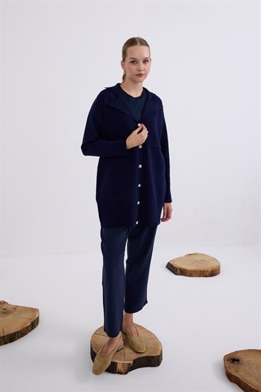 Misty Cepli Kısa Triko Hırka LACİVERT