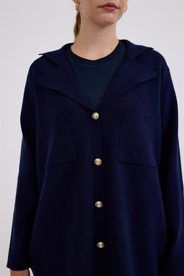 Misty Cepli Kısa Triko Hırka LACİVERT