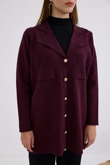 Misty Cepli Kısa Triko Hırka MÜRDÜM