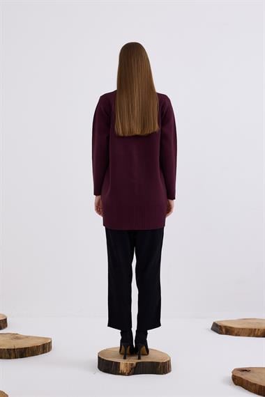 Misty Cepli Kısa Triko Hırka MÜRDÜM