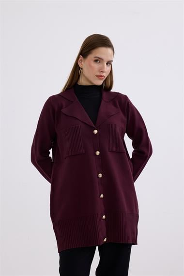 Misty Cepli Kısa Triko Hırka MÜRDÜM