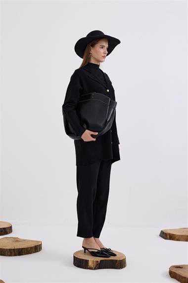 Misty Cepli Kısa Triko Hırka SİYAH