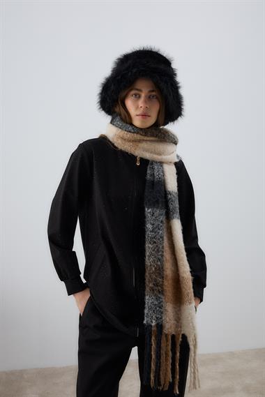 Nairobi Fermuarlı Taşlı Pantolonlu Takım SİYAH