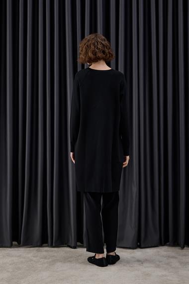 Nely Gold Düğmeli Kısa Triko Hırka SİYAH