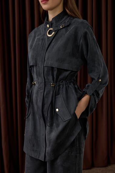 New Alvin Gold Aksesuarlı Pantolonlu Takım SİYAH