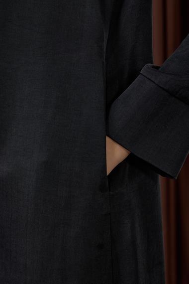 New Capri Asimetrik Cepli Uzun Tunik SİYAH