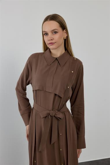 NEW FANIY ELBİSE KAHVERENGİ