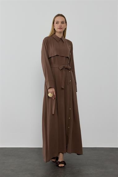 NEW FANIY ELBİSE KAHVERENGİ