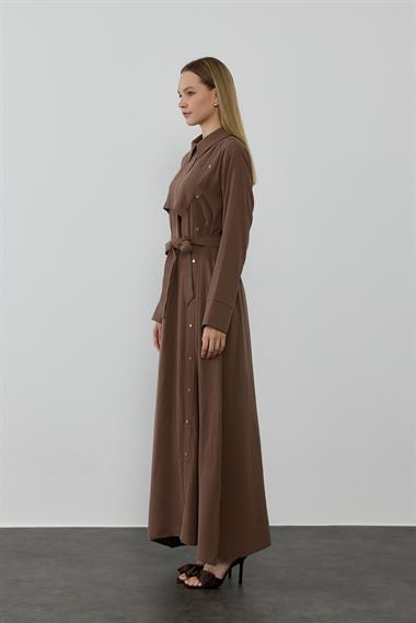 NEW FANIY ELBİSE KAHVERENGİ